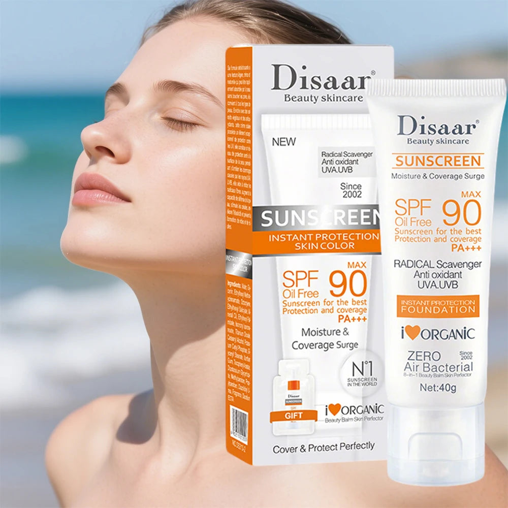 Facial Sunscreen Cream SPF 90 Body Protective Cream Anti-Aging Oil-control Moisturizing 40g Original Facial Body UV Sun Sunblock