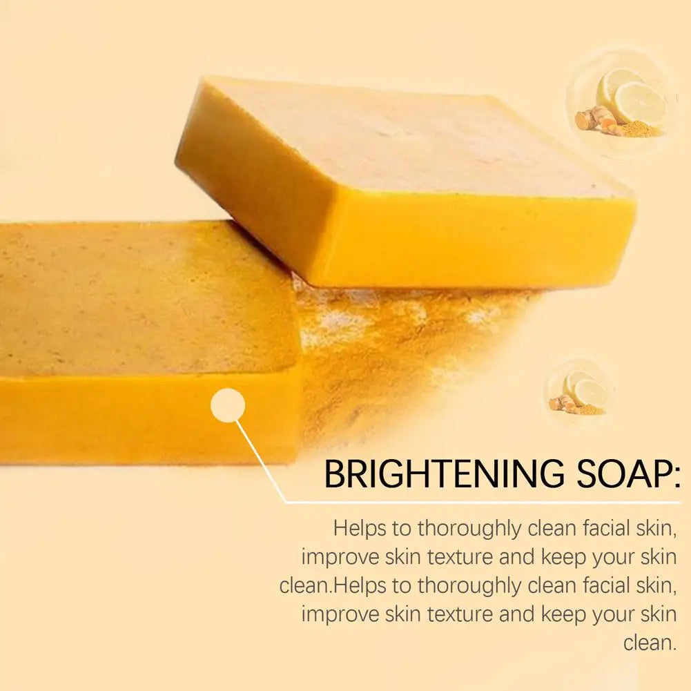 100g Turmeric Soap, Lemon Kojic Acid Soap, Shower And Facial Soap Body Care  Face Cleanser Turmeric  Soap Body and Face Cleaning