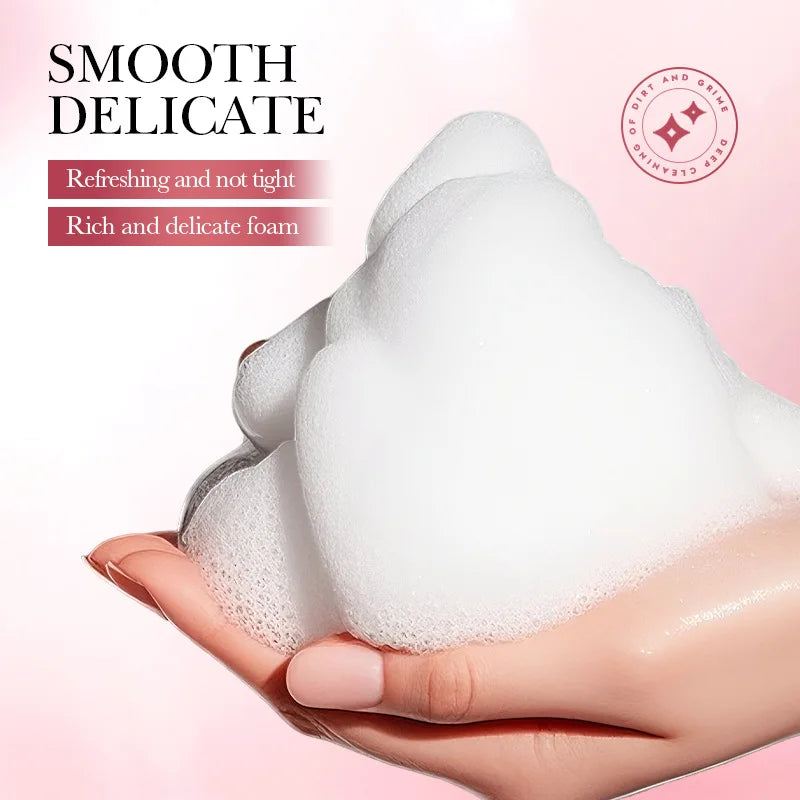 SADOER Pink Aloe Facial Cleanser Moisturizing Deep Cleansing Anti-aigng Soothing Face Wash Foam Facial Cleanser Skin Care