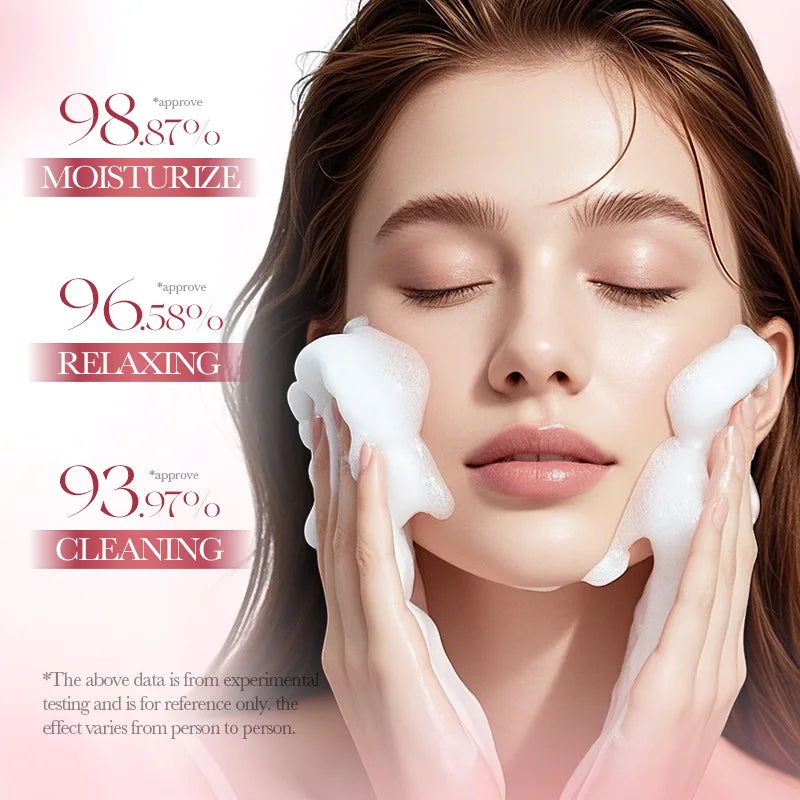 SADOER Pink Aloe Facial Cleanser Moisturizing Deep Cleansing Anti-aigng Soothing Face Wash Foam Facial Cleanser Skin Care
