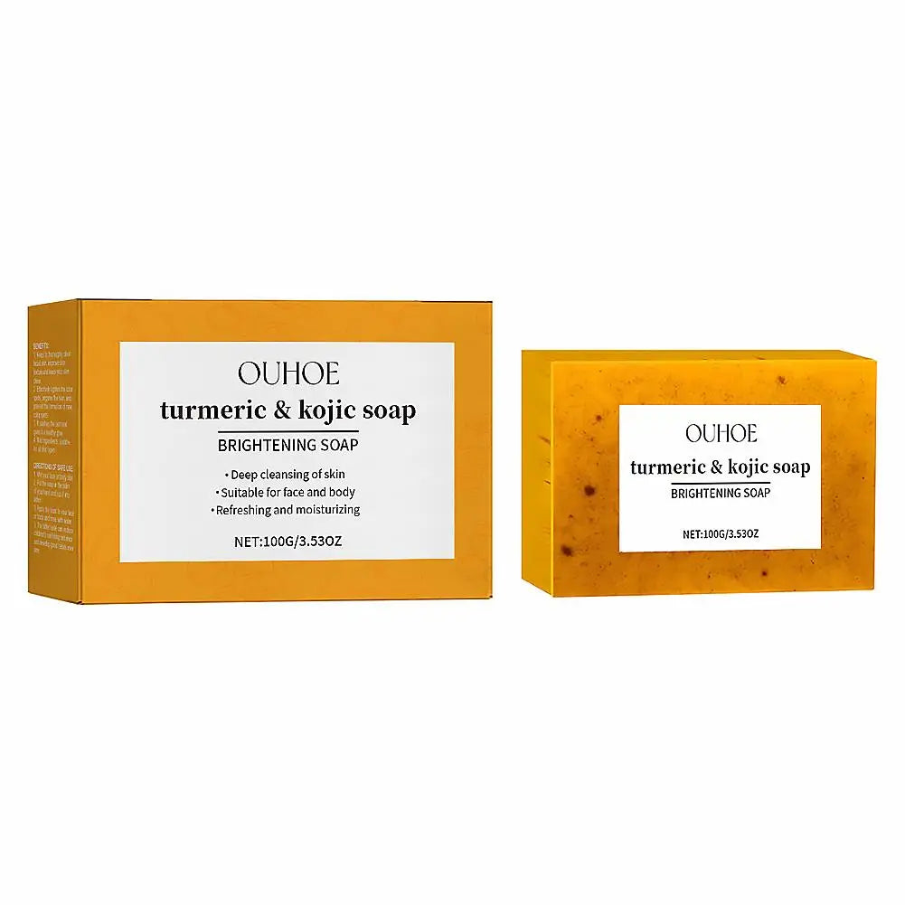 100g Turmeric Soap, Lemon Kojic Acid Soap, Shower And Facial Soap Body Care  Face Cleanser Turmeric  Soap Body and Face Cleaning