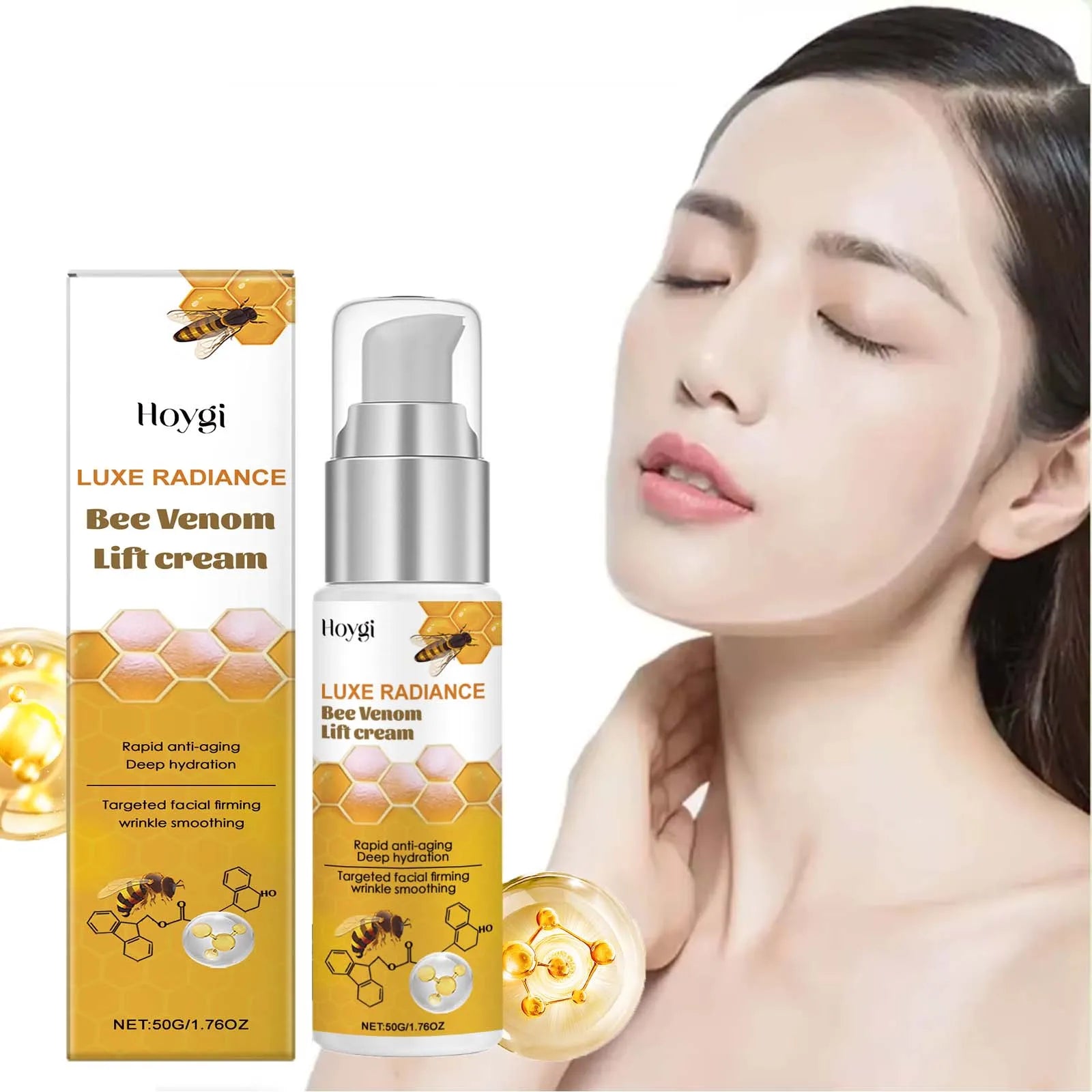 Bee Venom Face Cream Firming & Moisturizing Anti-Wrinkle Day Night Cream Tightening Nourishing Brightening Facial Skin Care